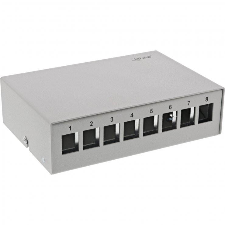 Imagine Carcasa keystone 8 x RJ45 metal Gri, Inline IL76268